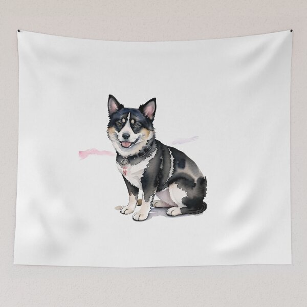 Item preview, Midnight Meowgic - Watercolor dog Portrait designed and sold by SereneSplashes.