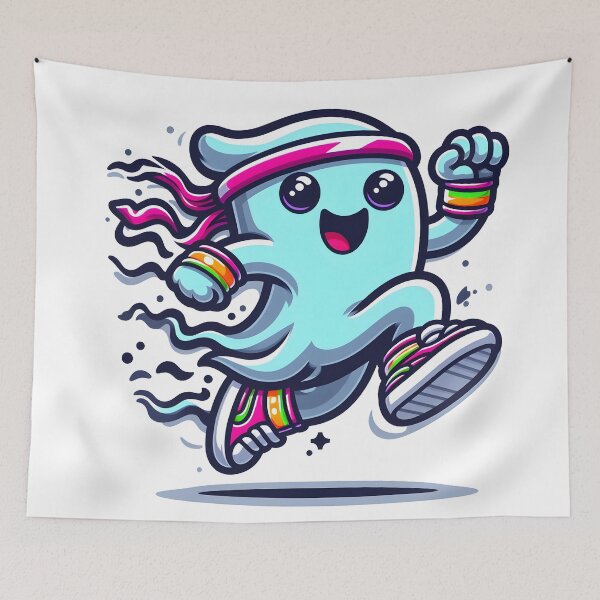 Item preview, Kawaii Energetic Wraith With Colorful Wristbands designed and sold by CanvasCutie.