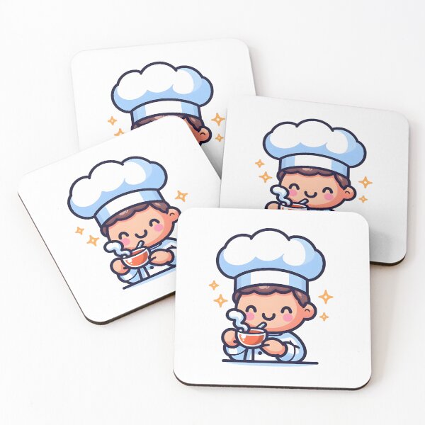 Item preview, Kawaii Chef With Top Hat Sipping Tea Elegantly designed and sold by CanvasCutie.