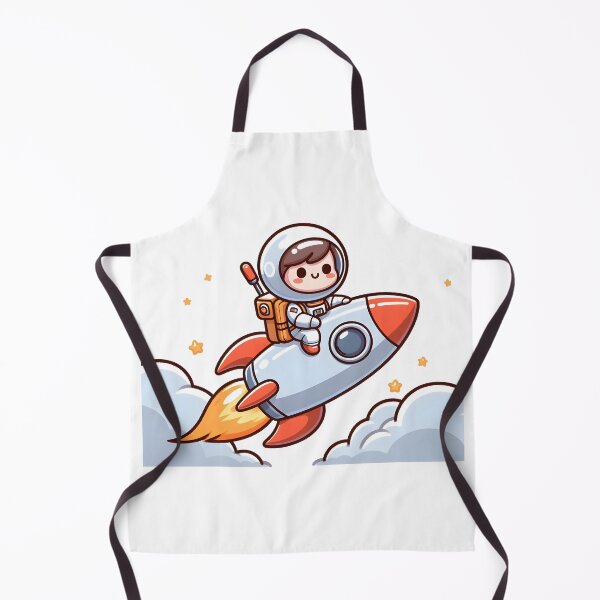 Aperçu de l'œuvre Kawaii Space Explorer chevauchant une fusée avec un costume d'astronaute créée et vendue par CanvasCutie.