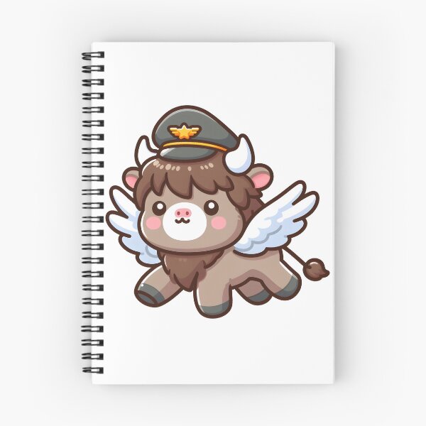 Item preview, Kawaii Bison With Pilot Hat designed and sold by CanvasCutie.