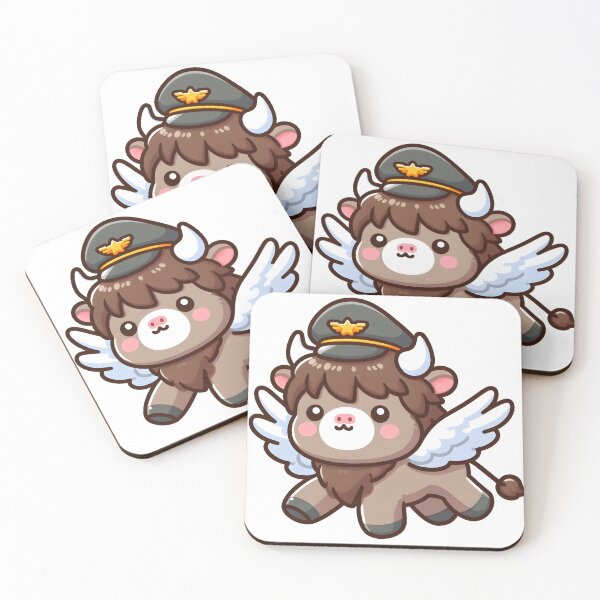 Item preview, Kawaii Bison With Pilot Hat designed and sold by CanvasCutie.