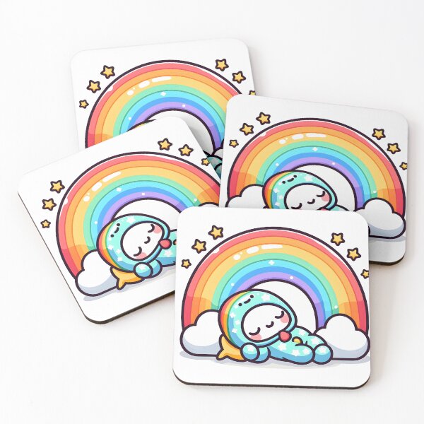 Item preview, Kawaii Rainbow With Star-Patterned Pajamas designed and sold by CanvasCutie.