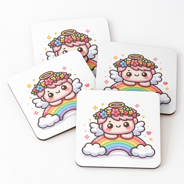 Item preview, Kawaii Giggly Angel With Flower Crown designed and sold by CanvasCutie.