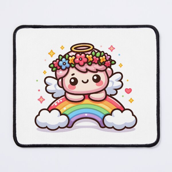 Item preview, Kawaii Giggly Angel With Flower Crown designed and sold by CanvasCutie.