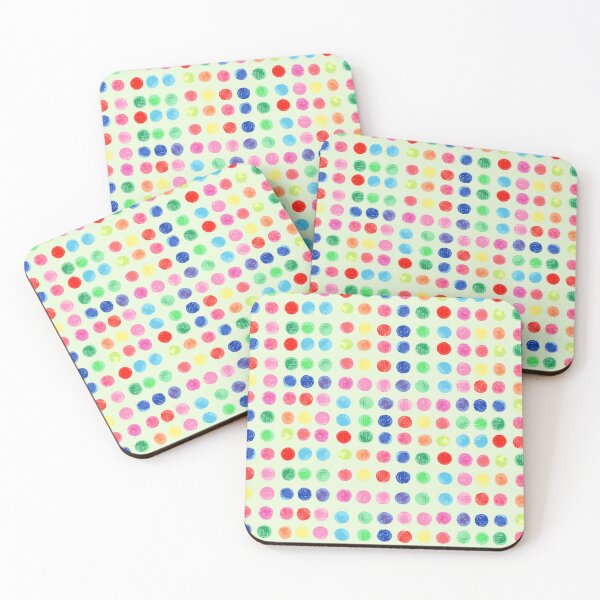 Item preview, Colorful balls on green, dots, colorful dots on black on light green designed and sold by by Mònica Roca.