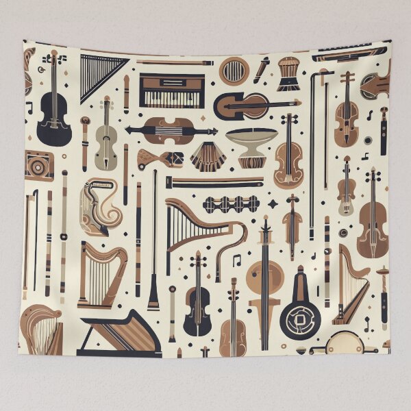 Item preview, Symphony of Instruments - Classical Music Ensemble Pattern designed and sold by FarBeyound.