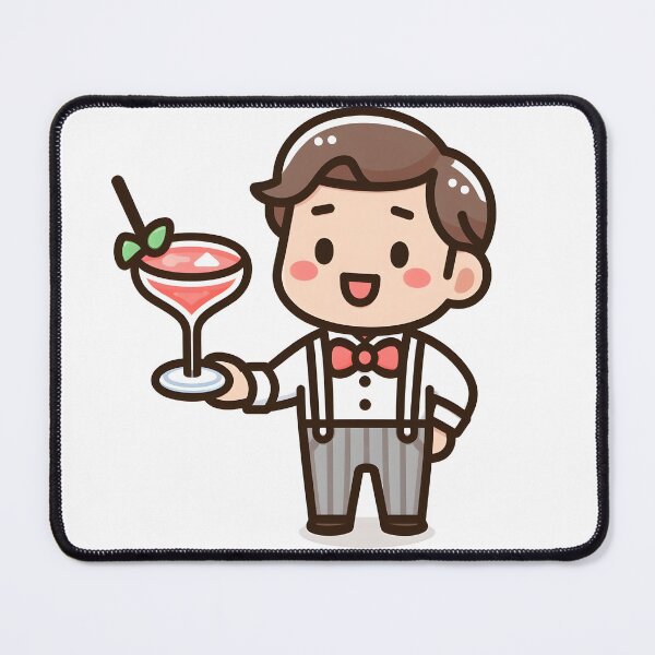 Item preview, Kawaii Bartender With A Bow Tie And Suspenders designed and sold by CanvasCutie.