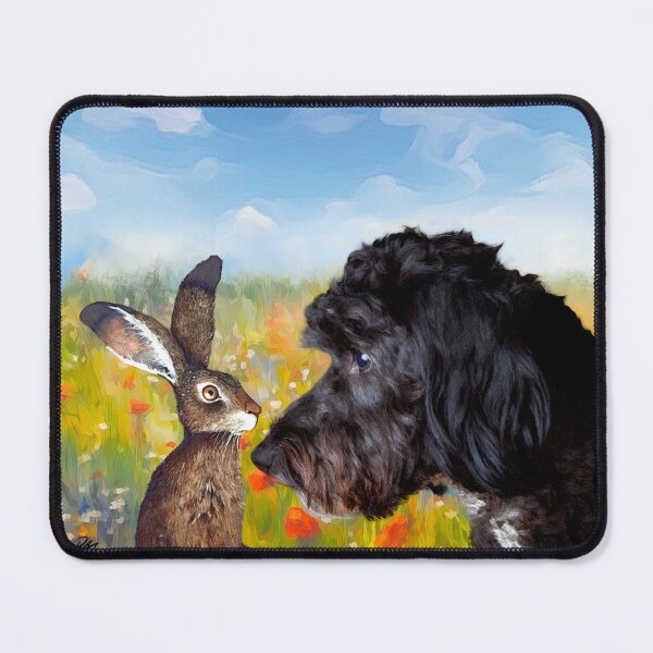 Item preview, Black Cockerpoo: Hare and Hound ‘Hello’ designed and sold by ArtandBeauty-UK.