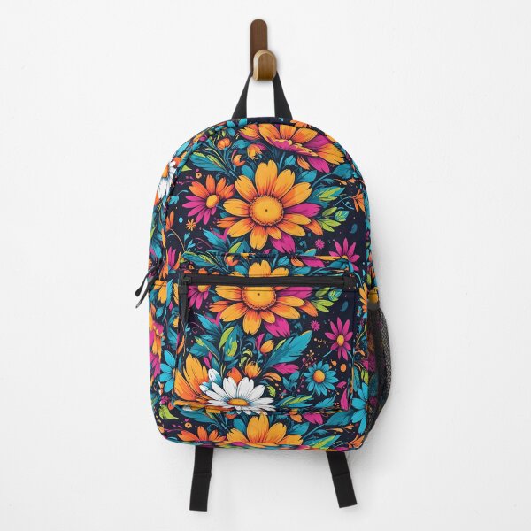 Item preview, Vibrant flowers seamless pattern retro vintage 80s design designed and sold by BorgSpareParts.