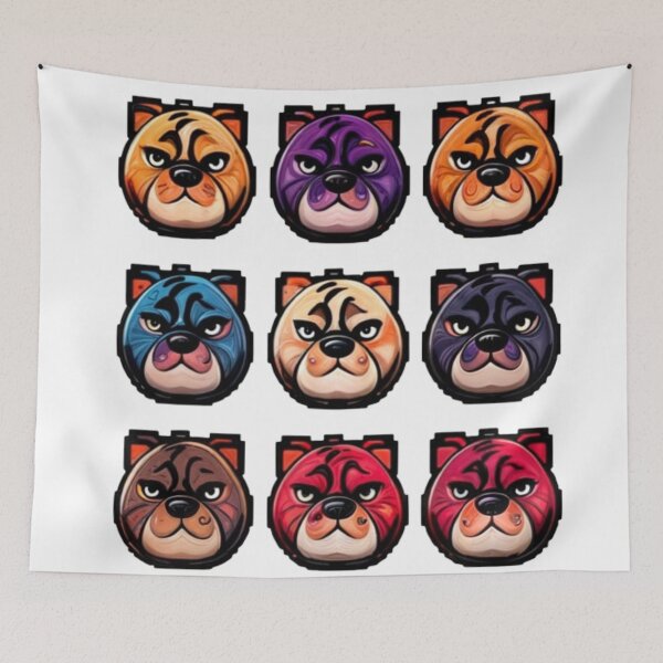 Item preview, seamless pattern bulldog and rainbow  designed and sold by Iiibear888.