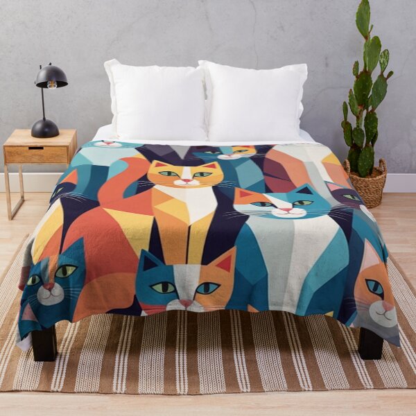 Item preview, RogerPattern - "Geometric Kittens: Adorable Art Print for Cat Lovers" designed and sold by RogerPattern.