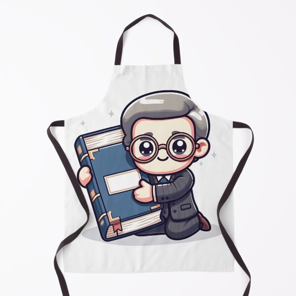 Item preview, Kawaii Librarian With Vintage Glasses Hugging A Giant Book designed and sold by CanvasCutie.