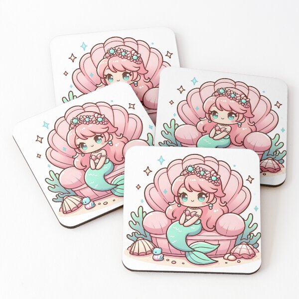 Item preview, Kawaii Sweet Mermaid With Necklace designed and sold by CanvasCutie.