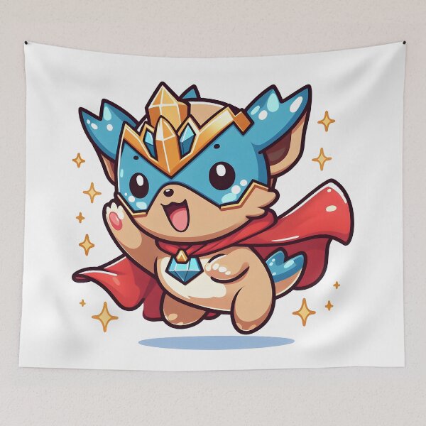 Item preview, Kawaii Precious Cerberus With Superhero Cape designed and sold by CanvasCutie.