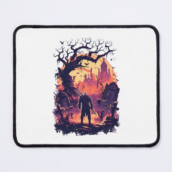Item preview, Lone Hunter on a Ghosly Graveyard - Witcher designed and sold by Fenay Designs.