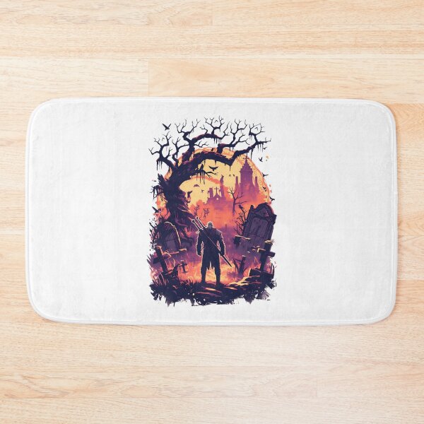 Item preview, Lone Hunter on a Ghosly Graveyard - Witcher designed and sold by Fenay Designs.