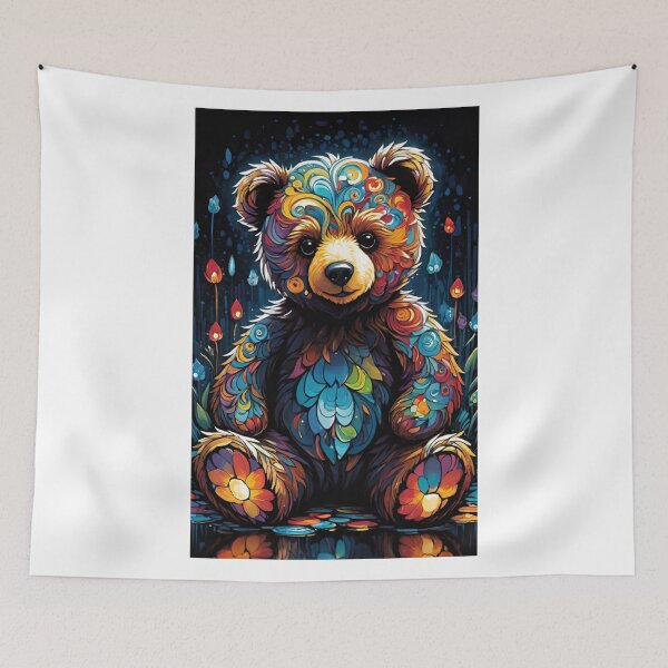 Item preview, Animal, Bear, Brown, Sweety, Stuffed Toy, Teddy Bear, Sweet, Cuddly Toy, Colorful, Flowers designed and sold by Ciarka.