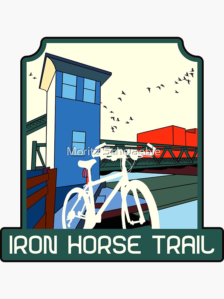 Thumbnail 3 of 3, Sticker, Iron Horse Trail- cycling designed and sold by moritzschwaeble.
