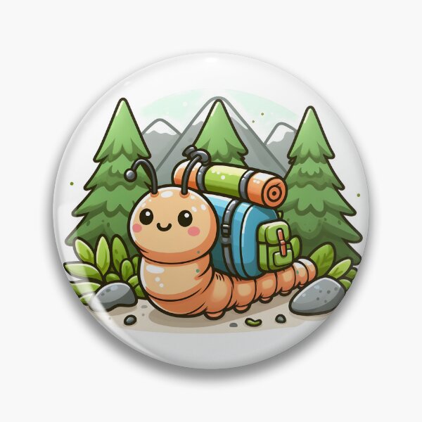Artikelvorschau, Kawaii Raupe mit Wanderrucksack entworfen und verkauft von CanvasCutie.