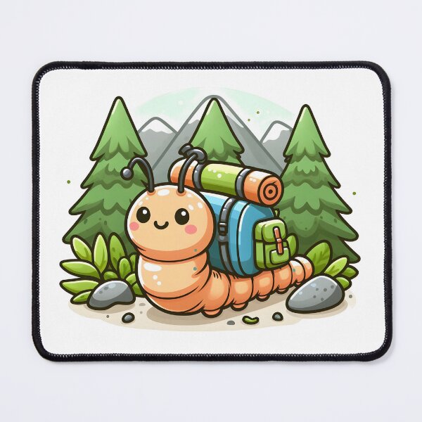 Item preview, Kawaii Caterpillar With Hiking Backpack designed and sold by CanvasCutie.