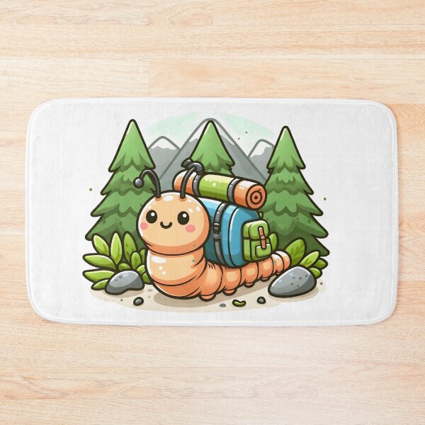 Item preview, Kawaii Caterpillar With Hiking Backpack designed and sold by CanvasCutie.