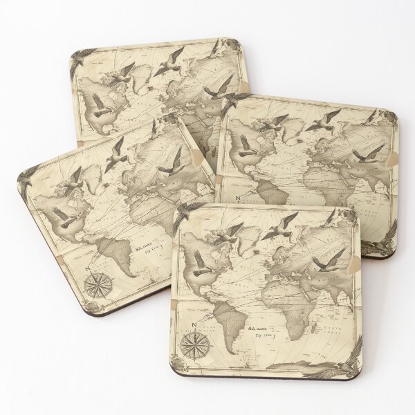 Item preview, Migratory Patterns Vintage Map designed and sold by palmyst.