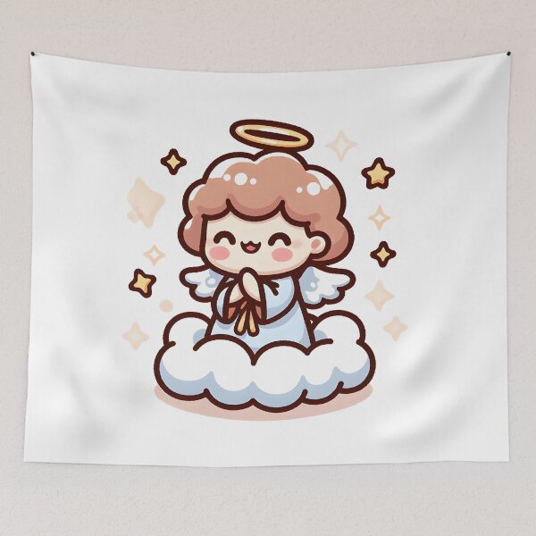 Item preview, Kawaii Giggly Angel With Angelic Robe designed and sold by CanvasCutie.