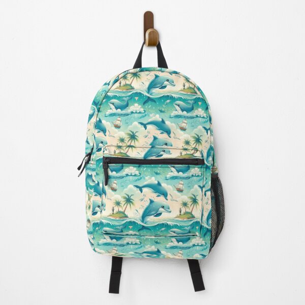 Item preview, Ocean Serenity: Playful Dolphins & Tropical Island Artwork designed and sold by MayaDelaye.