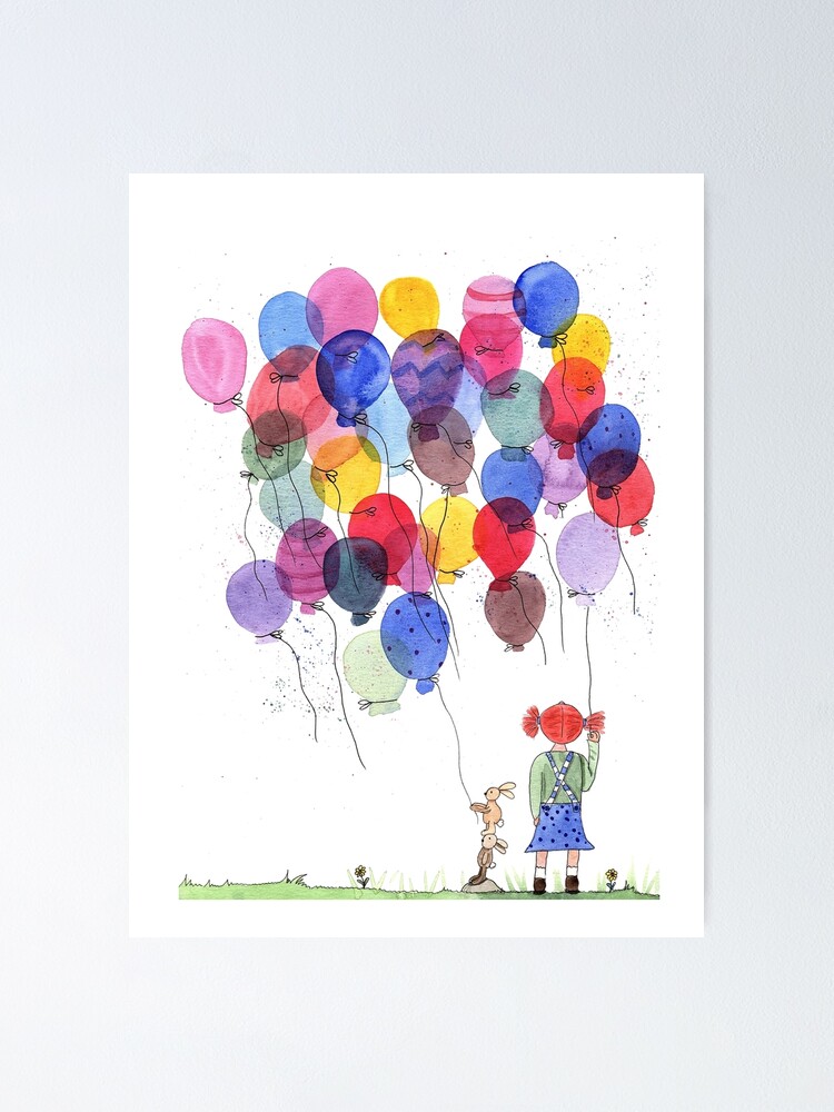 Set of balloons on a string. watercolor illustration 27512510