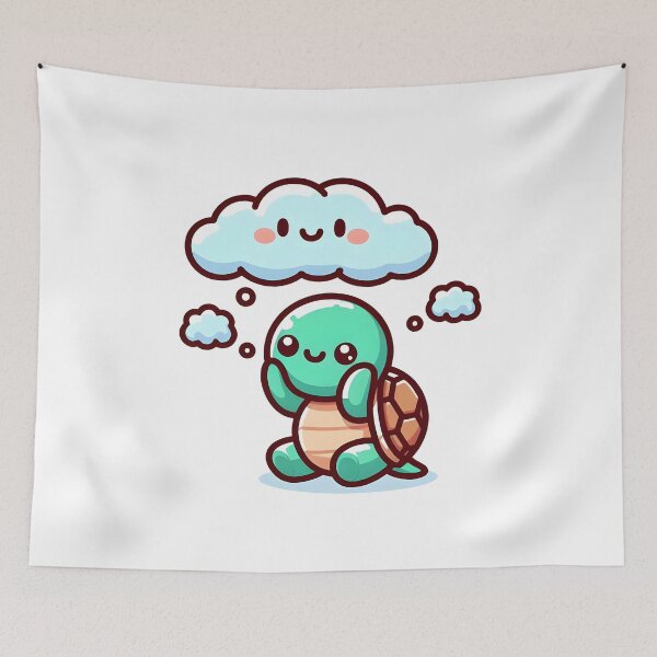Item preview, Kawaii Turtle With Cloud designed and sold by CanvasCutie.