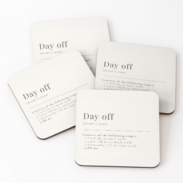 Item preview, Funny Aesthetic Dictionary Definition of 'Day off' designed and sold by CreativeCanvas6.