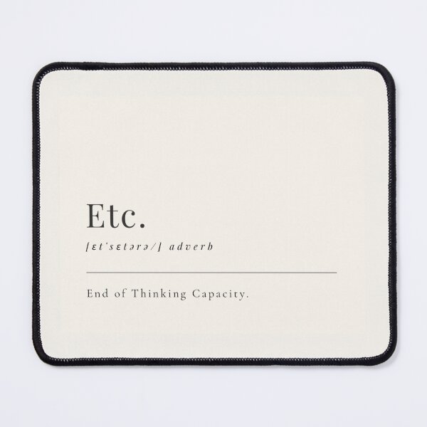 Item preview,  Funny Aesthetic Dictionary Definition of 'Etc' designed and sold by CreativeCanvas6.