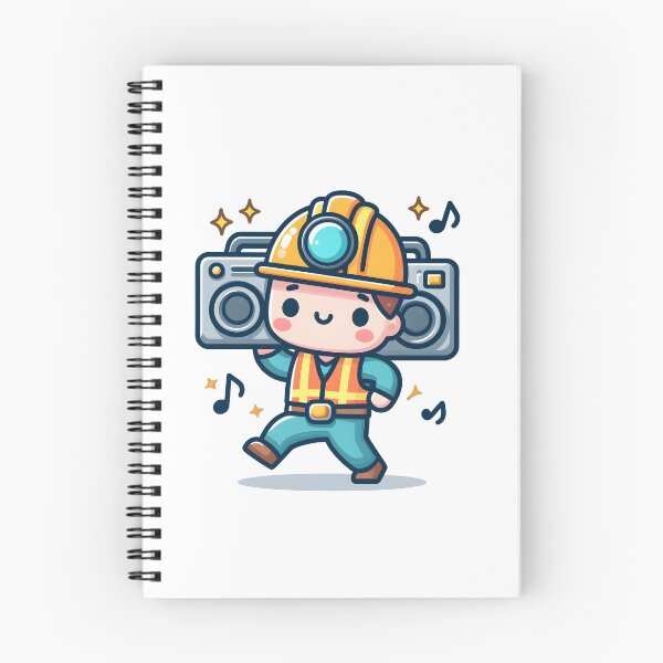 Item preview, Kawaii Miner With A Boombox And A Safety Vest designed and sold by CanvasCutie.