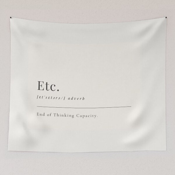 Item preview,  Funny Aesthetic Dictionary Definition of 'Etc' designed and sold by CreativeCanvas6.