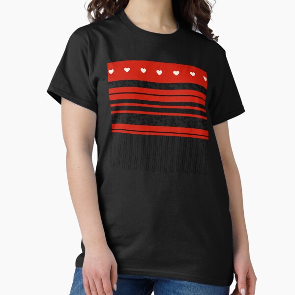 Red, White and Black, Stripe pattern Classic T-Shirt