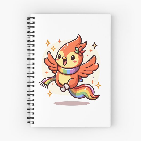 Item preview, Kawaii Cheerful Phoenix With A Rainbow Scarf designed and sold by CanvasCutie.