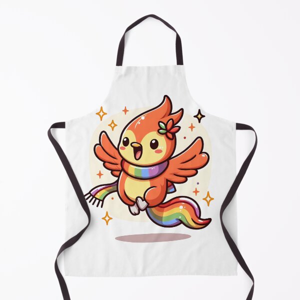 Item preview, Kawaii Cheerful Phoenix With A Rainbow Scarf designed and sold by CanvasCutie.