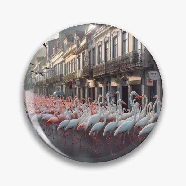 Item preview, Flamingos and storks in the city. designed and sold by MyHappyArtShop.