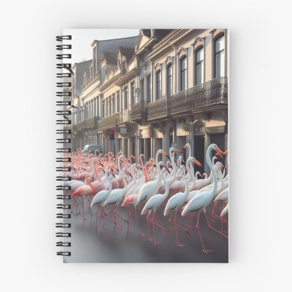 Item preview, Flamingos and storks in the city. designed and sold by MyHappyArtShop.