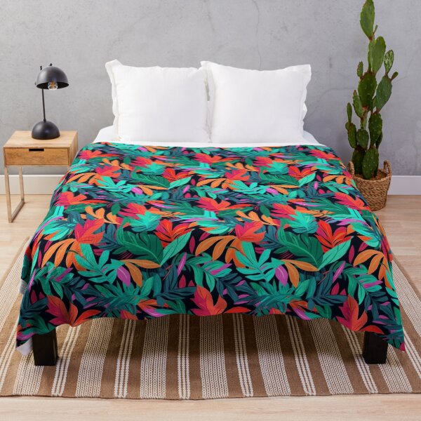 Item preview, Tropical leaves summer vibe green red designed and sold by Alessandro Remo Mazzoni Remotextiles.