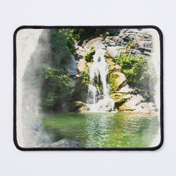 Item preview, small waterfall in Corsica in watercolor designed and sold by FotoMahieu.