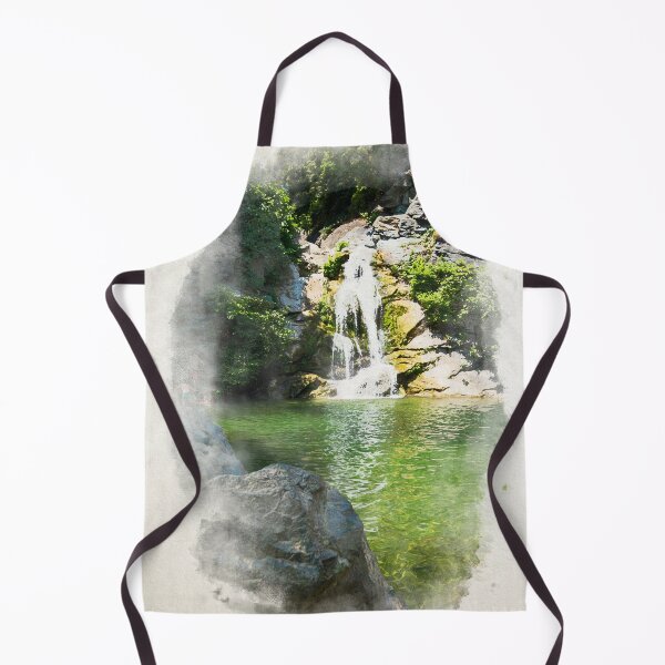 Item preview, small waterfall in Corsica in watercolor designed and sold by FotoMahieu.