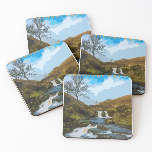 Item preview, Retro travel poster Three Shire Heads, Peak District. designed and sold by RobThorley.