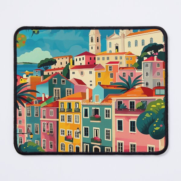 Item preview, Lisbon's Lively Canvases: Folk Art Townscape designed and sold by Smart Art 42.