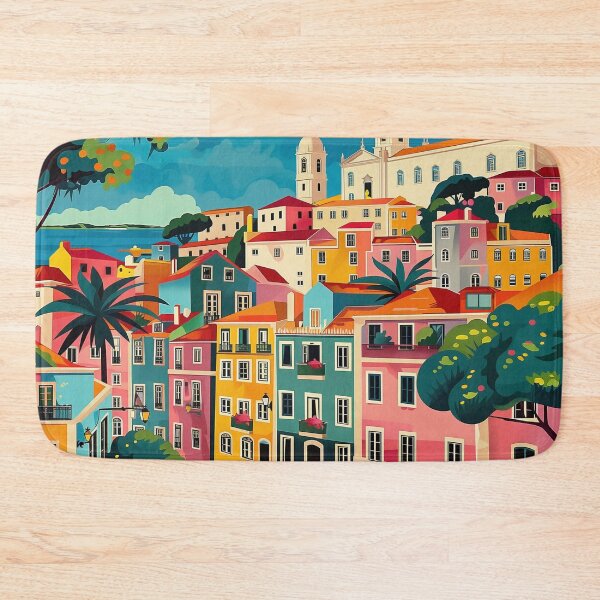 Item preview, Lisbon's Lively Canvases: Folk Art Townscape designed and sold by Smart Art 42.