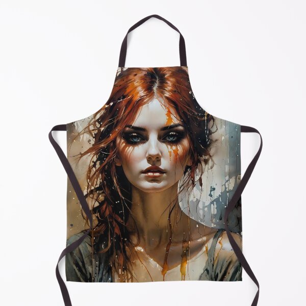 Item preview, Copper Dreams: Red-Haired Beauty Ink Portrait designed and sold by ByteyCreatives.