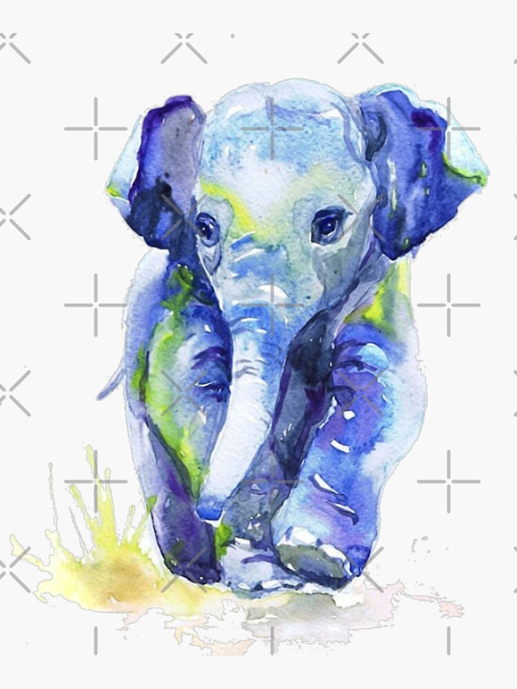 "Baby Elephant Blue" Sticker for Sale by PragmaticFalcon Redbubble