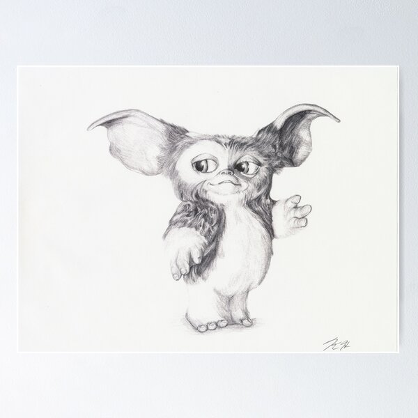 Item preview, Gizmo from Gremlins Ballpoint Pen Drawing designed and sold by Krystle Hickman Art.