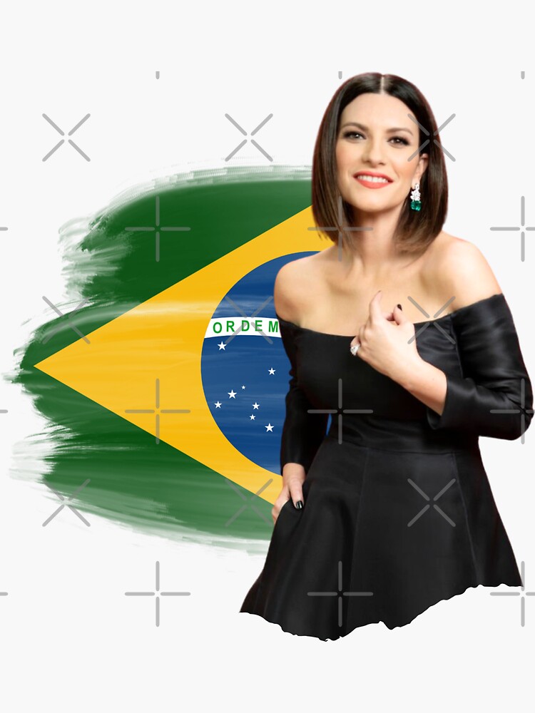 Laura Pausini camiseta brasil 2024 2025 Pegatina